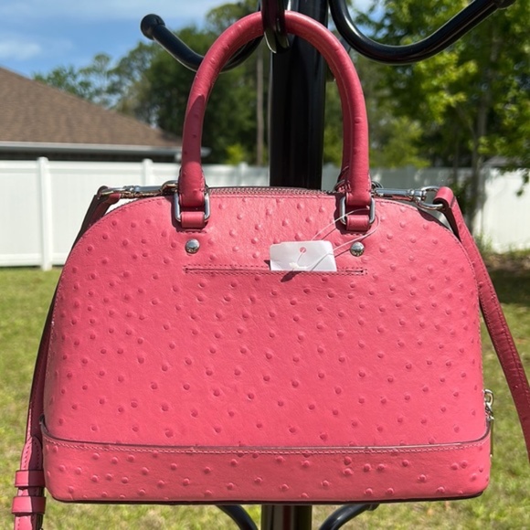 New Coach ostrich-embossed satchel / crossbody bag / shoulder bag - Picture 6 of 16